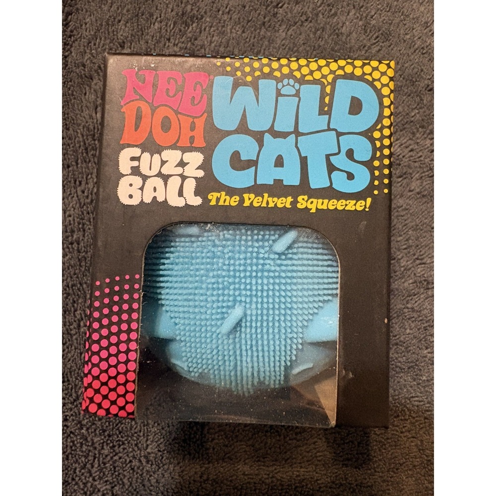 Schylling NEE DOH Wild Cats Fuzz Ball The Velvet Squeeze Blue Sprinkle New RARE